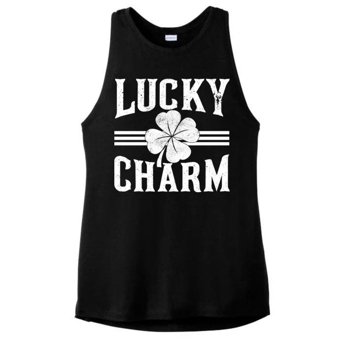 Lucky Charm Clover Ladies Tri-Blend Wicking Tank