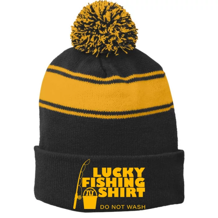 Lucky Fishing Stripe Pom Pom Beanie