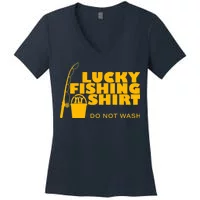 Womens Lucky Fishing Shirt Do Not Wash V-Neck T-Shirt