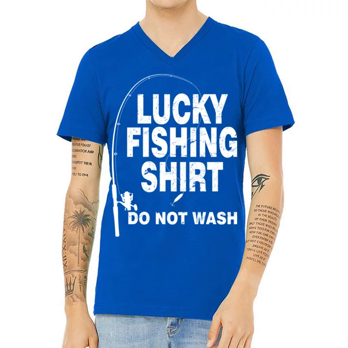 Lucky Fishing Shirt Do Not Wash V-Neck T-Shirt