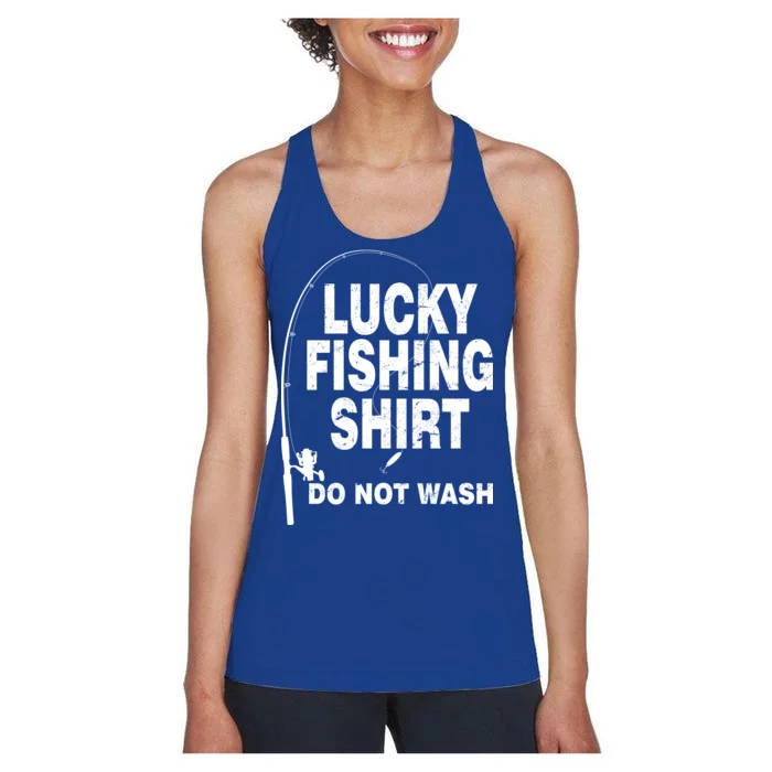 Lucky Fishing Shirt Do Not Wash Women's Racerback Tank