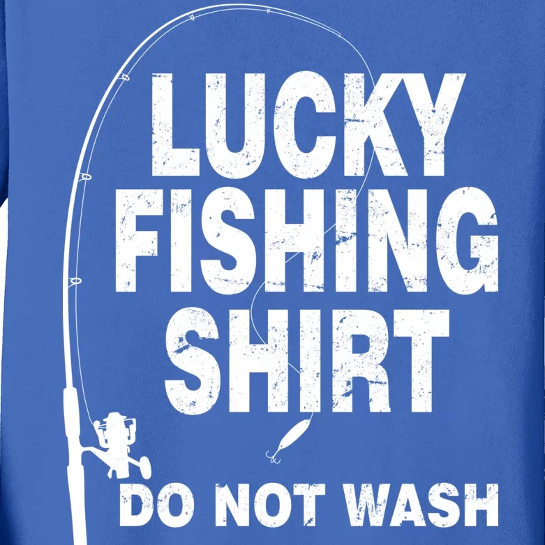Lucky Fishing Shirt Do Not Wash Kids Long Sleeve Shirt