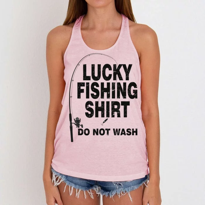 Lucky Fishing Shirt Do Not Wash Women's Knotted Racerback Tank