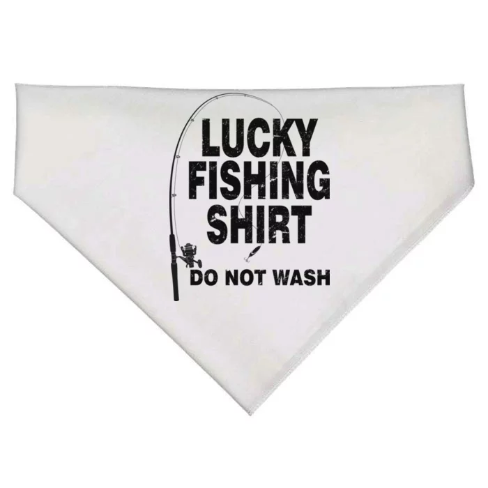 Lucky Fishing Shirt Do Not Wash USA-Made Doggie Bandana