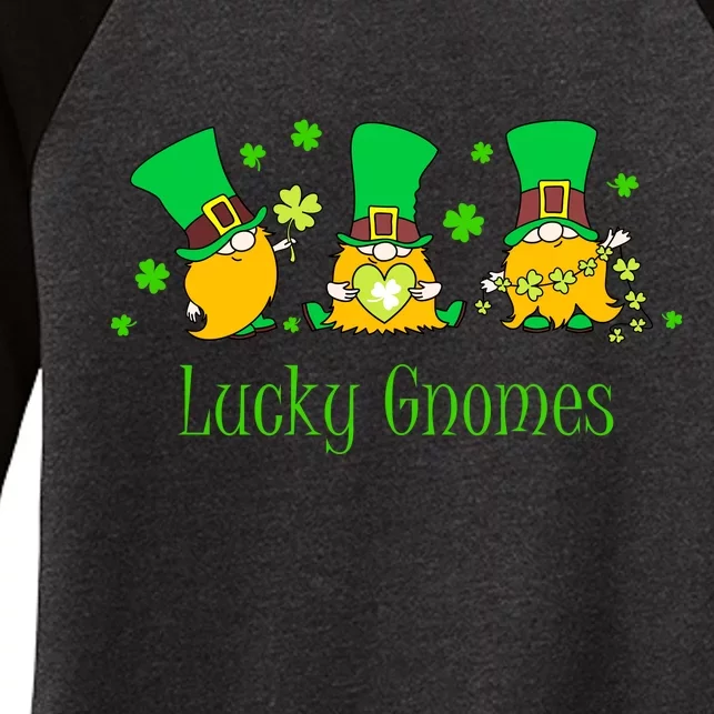 Lucky Gnomes Women's Tri-Blend 3/4-Sleeve Raglan Shirt