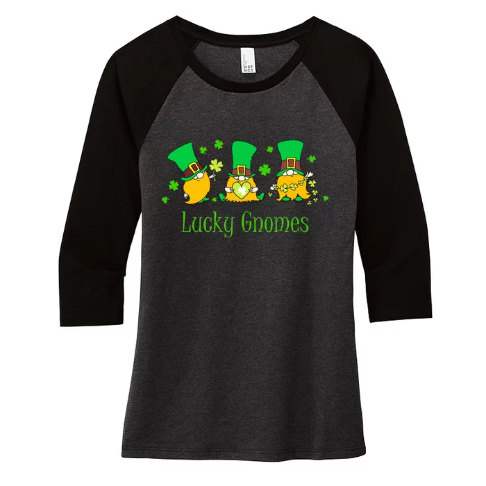 Lucky Gnomes Women's Tri-Blend 3/4-Sleeve Raglan Shirt