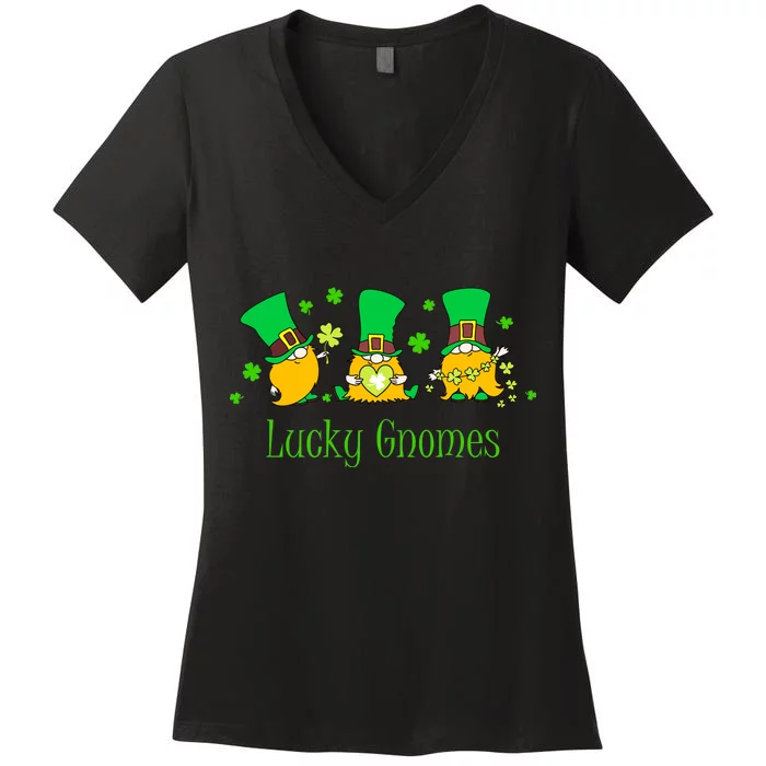 Lucky Gnomes Women's V-Neck T-Shirt