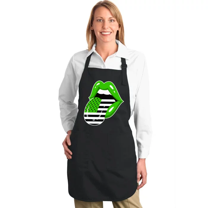 Lucky Irish Lips USA American Flag Full-Length Apron With Pocket