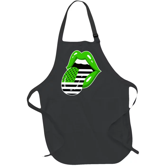 Lucky Irish Lips USA American Flag Full-Length Apron With Pocket