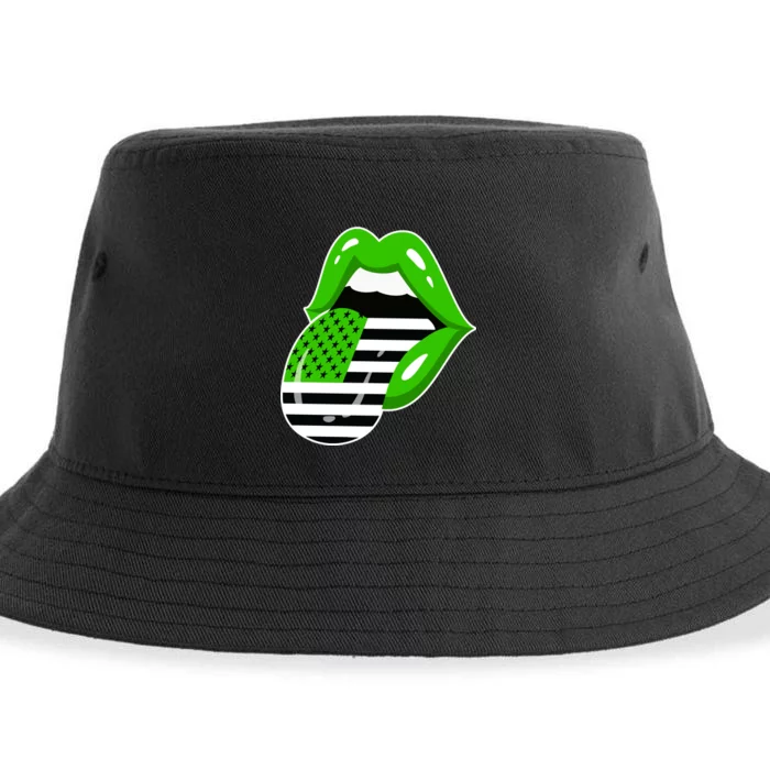 Lucky Irish Lips USA American Flag Sustainable Bucket Hat