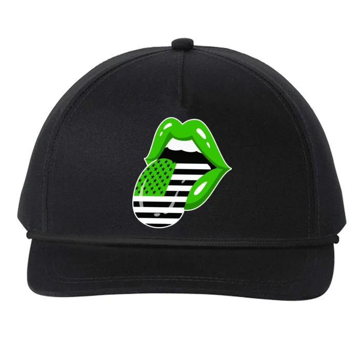 Lucky Irish Lips USA American Flag Snapback Five-Panel Rope Hat