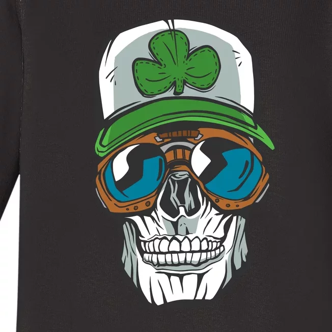 Lucky Irish Skull Baby Long Sleeve Bodysuit