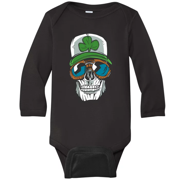 Lucky Irish Skull Baby Long Sleeve Bodysuit