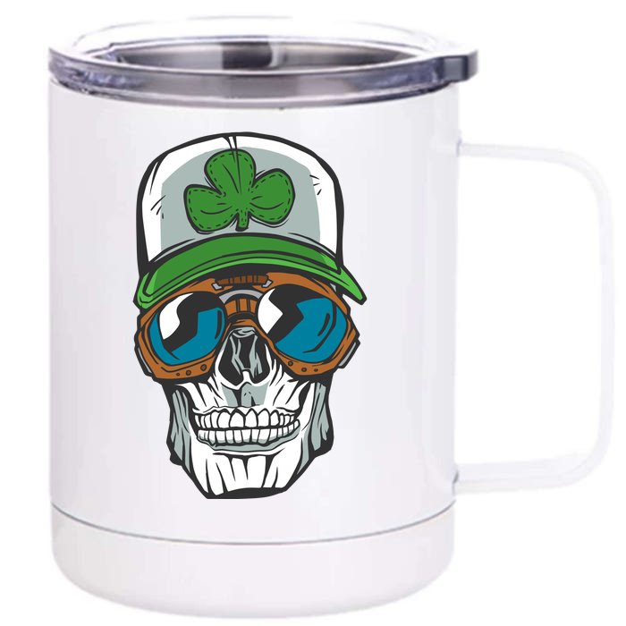 Lucky Irish Skull Front & Back 12oz Stainless Steel Tumbler Cup