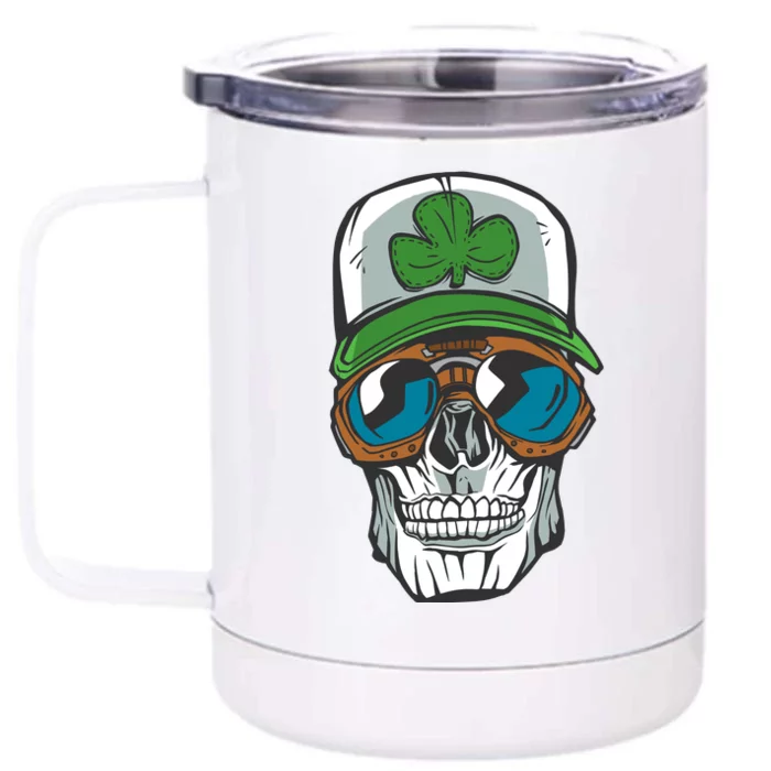 Lucky Irish Skull Front & Back 12oz Stainless Steel Tumbler Cup