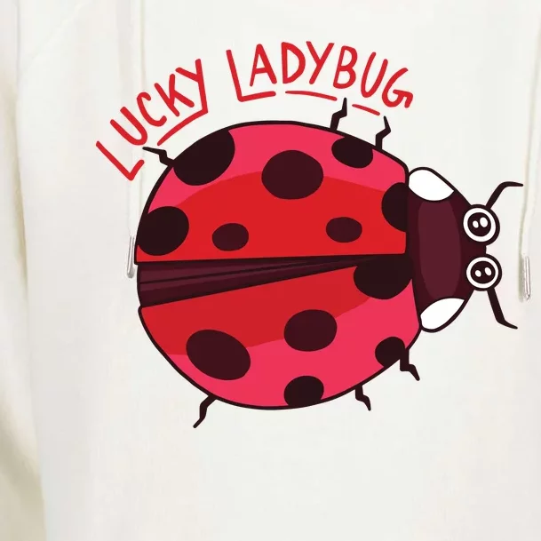 Lucky Ladybug Womens Funnel Neck Pullover Hood