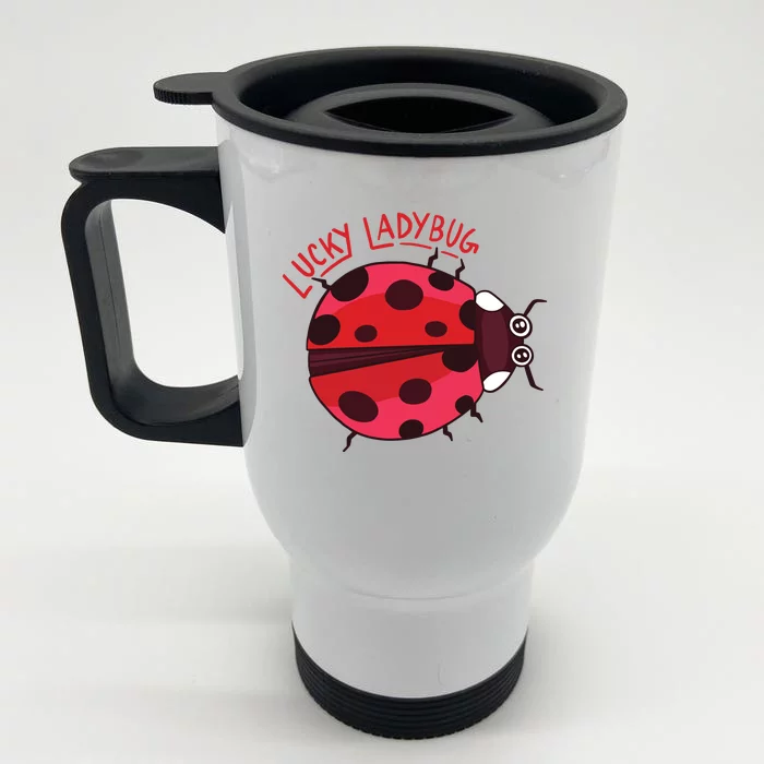 Lucky Ladybug Front & Back Stainless Steel Travel Mug