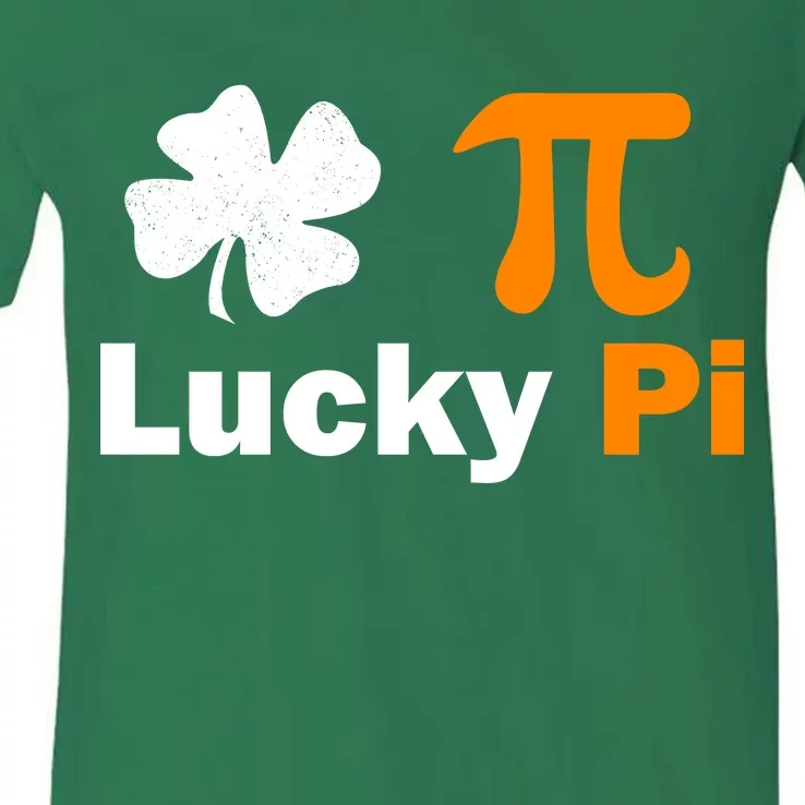 Lucky Pi St. Patrick's Day Clover V-Neck T-Shirt