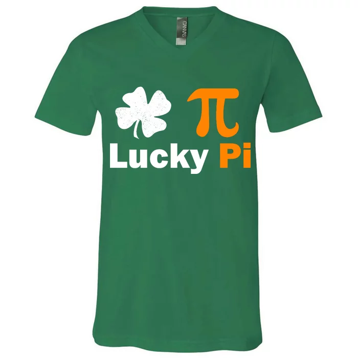 Lucky Pi St. Patrick's Day Clover V-Neck T-Shirt