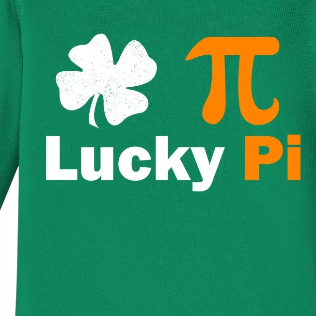 Lucky Pi St. Patrick's Day Clover Baby Long Sleeve Bodysuit