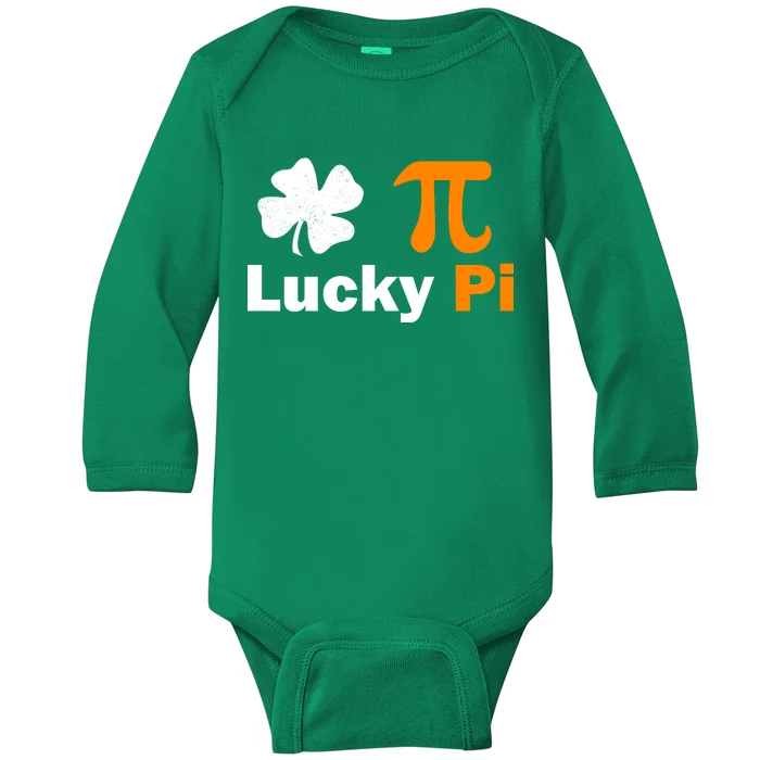 Lucky Pi St. Patrick's Day Clover Baby Long Sleeve Bodysuit