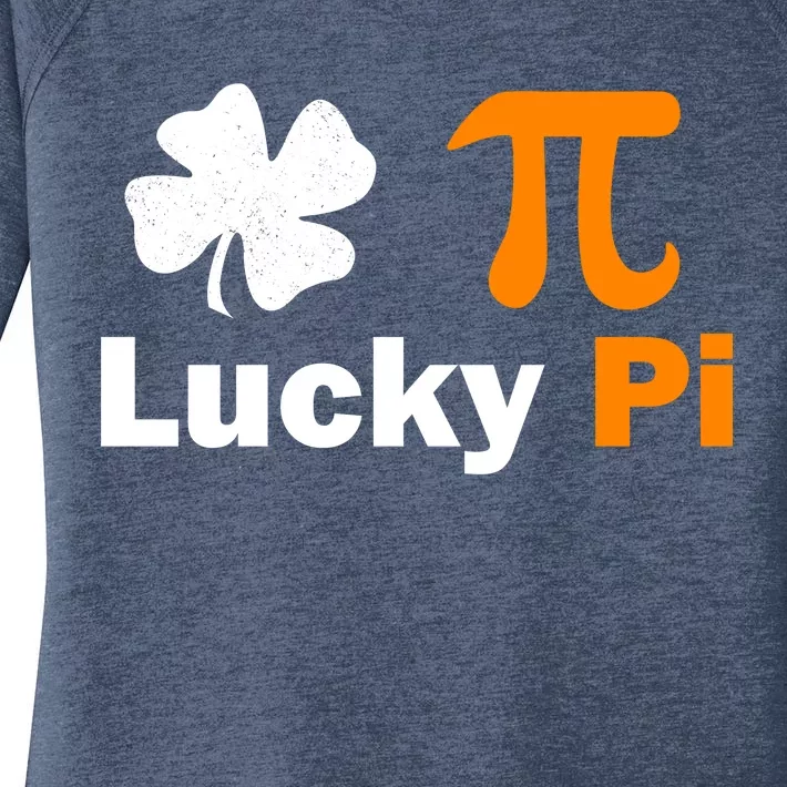 Lucky Pi St. Patrick's Day Clover Women's Perfect Tri Tunic Long Sleeve Shirt