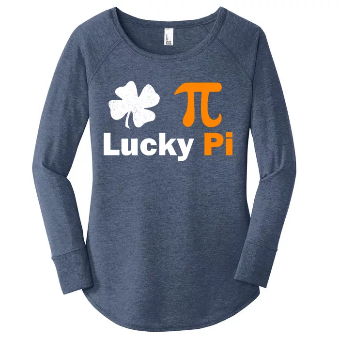 Lucky Pi St. Patrick's Day Clover Women's Perfect Tri Tunic Long Sleeve Shirt