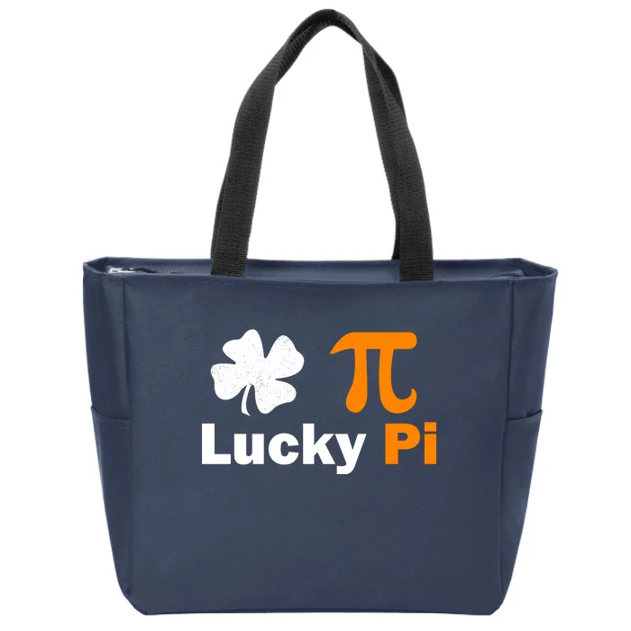 Lucky Pi St. Patrick's Day Clover Zip Tote Bag