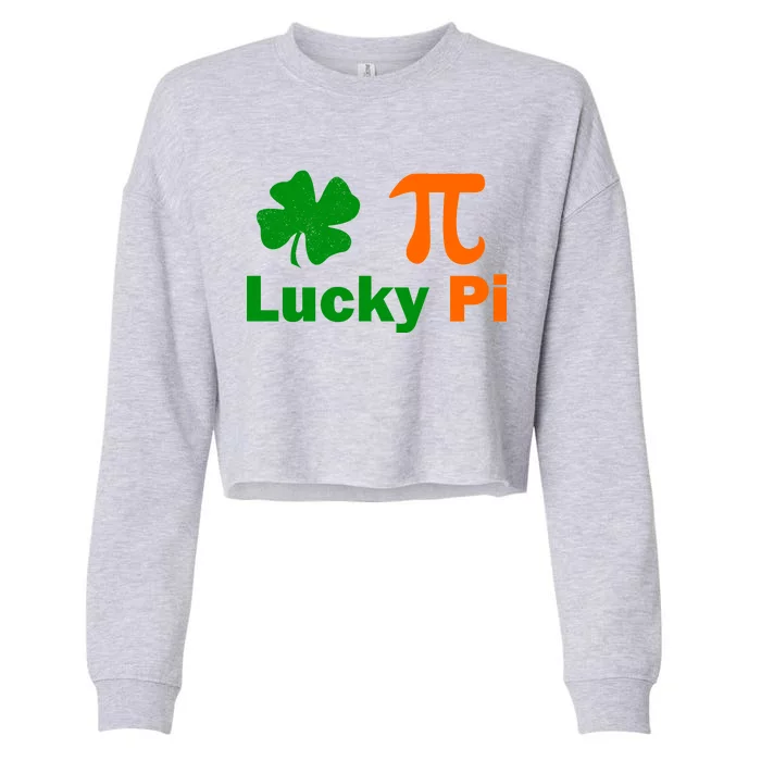 Lucky Pi St. Patrick's Day Clover Cropped Pullover Crew