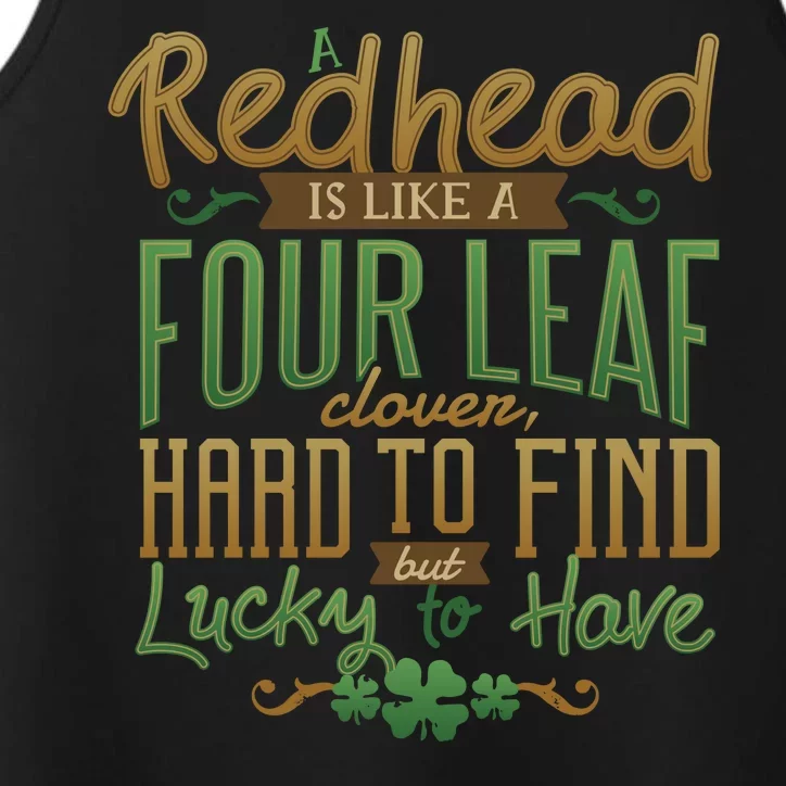 Lucky Redhead Four Leaf Clover Performance Tank