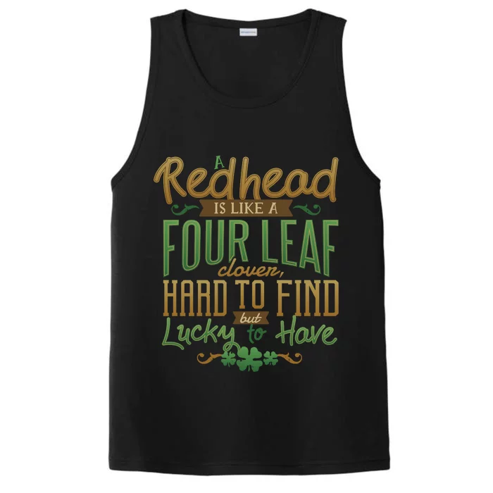 Lucky Redhead Four Leaf Clover Performance Tank