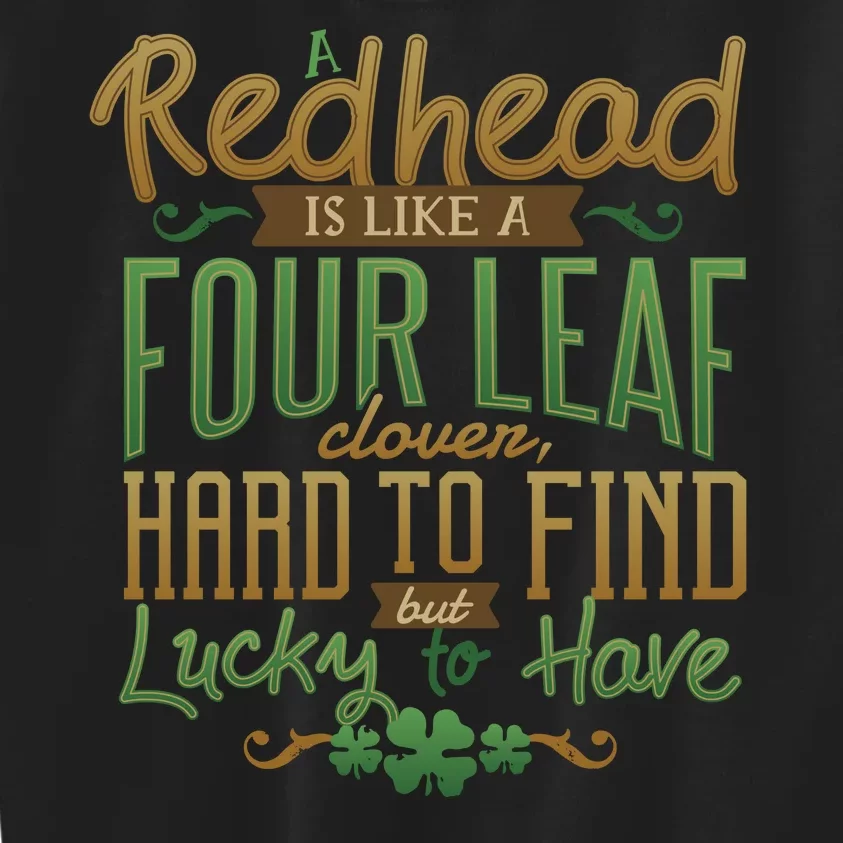 Lucky Redhead Four Leaf Clover Kids Sweatshirt