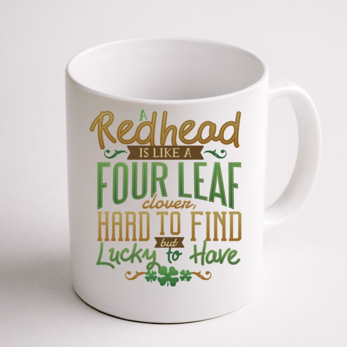 Lucky Redhead Four Leaf Clover Front & Back Coffee Mug