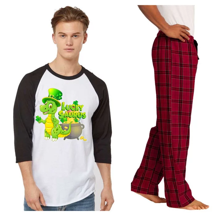 Lucky-Saurus St Patrick's Day Raglan Sleeve Pajama Set