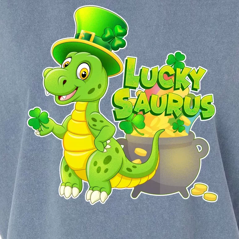 Lucky-Saurus St Patrick's Day Garment-Dyed Women's Muscle Tee