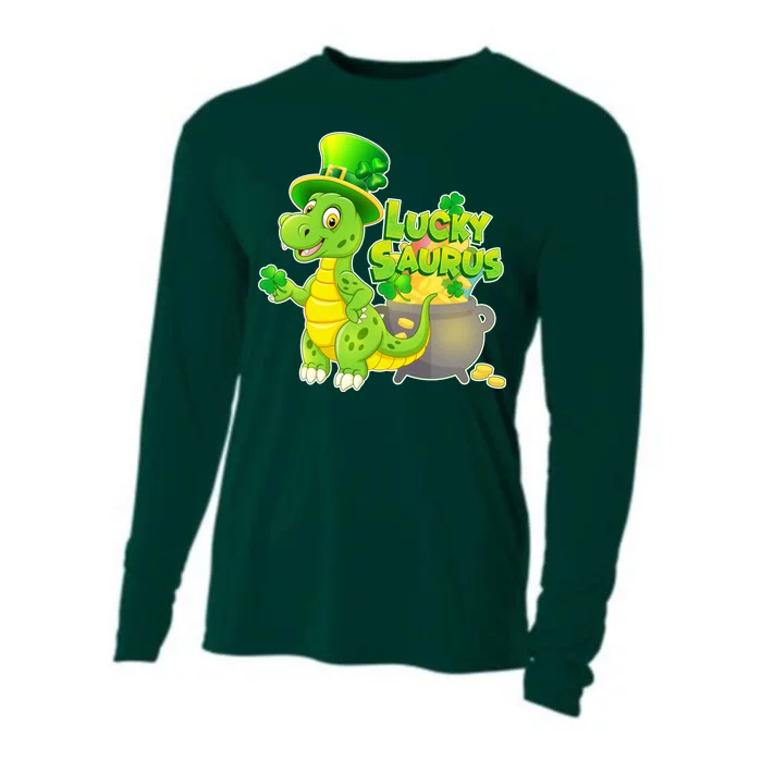 Lucky-Saurus St Patrick's Day Cooling Performance Long Sleeve Crew