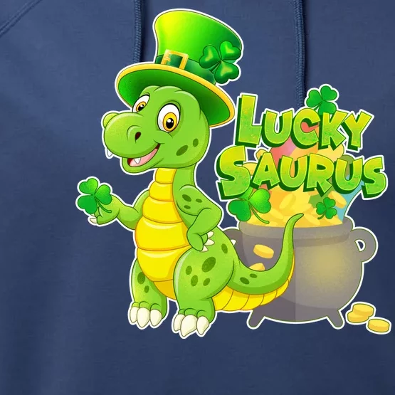 Lucky-Saurus St Patrick's Day Performance Fleece Hoodie