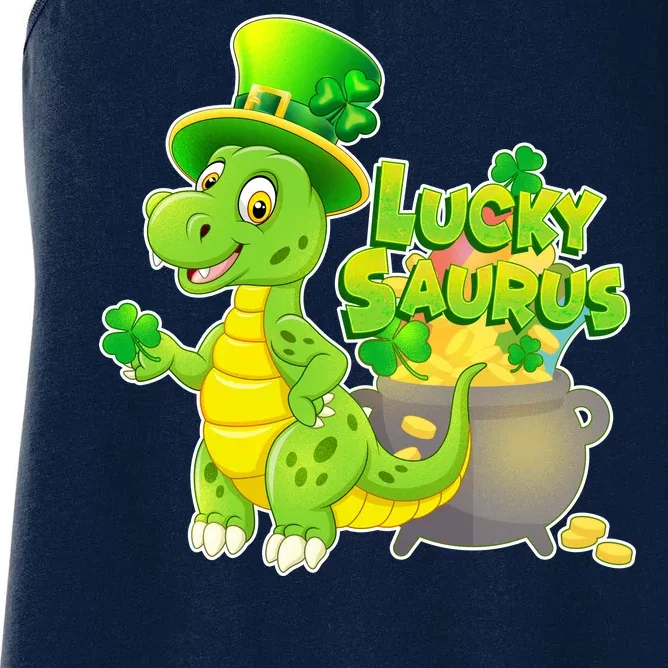 Lucky-Saurus St Patrick's Day Women's Racerback Tank