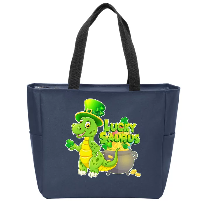 Lucky-Saurus St Patrick's Day Zip Tote Bag