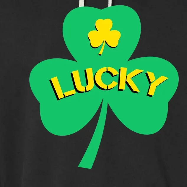 Lucky Shamrock St.Patrick's Day Garment-Dyed Fleece Hoodie