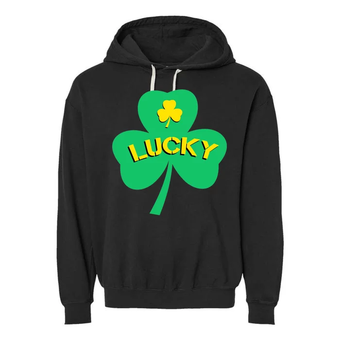 Lucky Shamrock St.Patrick's Day Garment-Dyed Fleece Hoodie