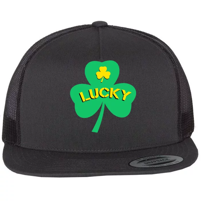 Lucky Shamrock St.Patrick's Day Flat Bill Trucker Hat