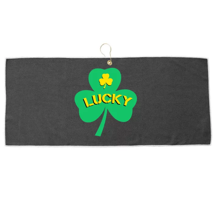 Lucky Shamrock St.Patrick's Day Large Microfiber Waffle Golf Towel