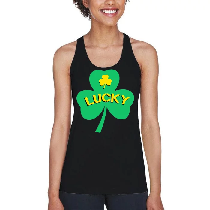 Lucky Shamrock St.Patrick's Day Women's Racerback Tank