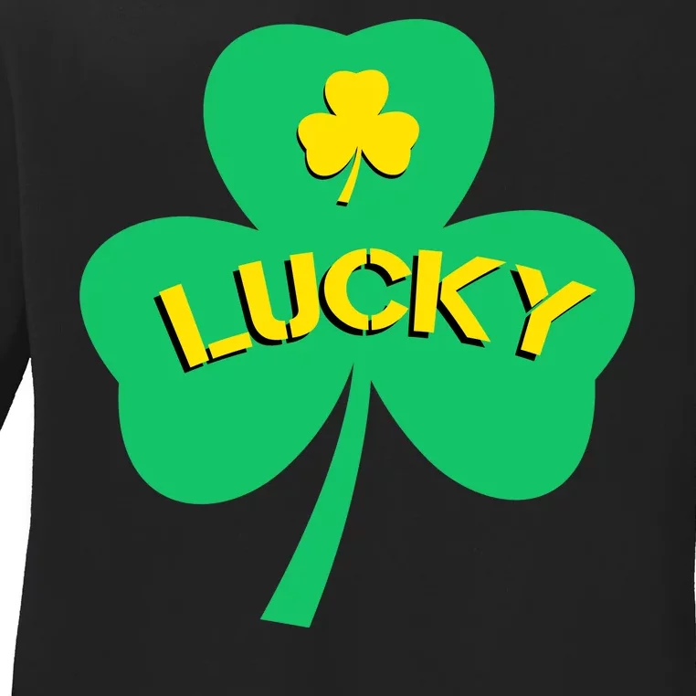 Lucky Shamrock St.Patrick's Day Ladies Long Sleeve Shirt