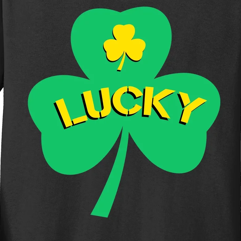 Lucky Shamrock St.Patrick's Day Kids Long Sleeve Shirt