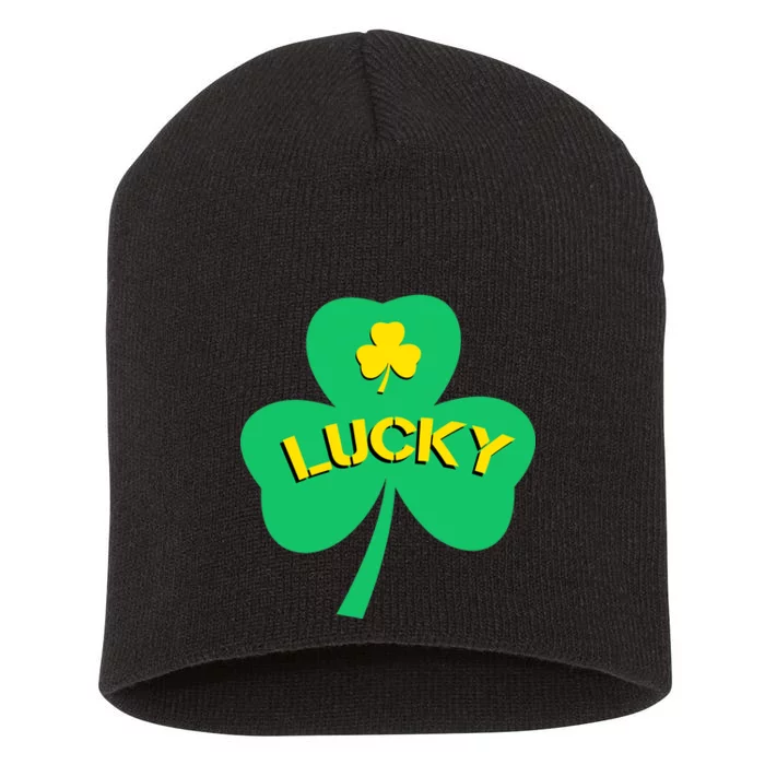 Lucky Shamrock St.Patrick's Day Short Acrylic Beanie