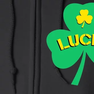 Lucky Shamrock St.Patrick's Day Full Zip Hoodie