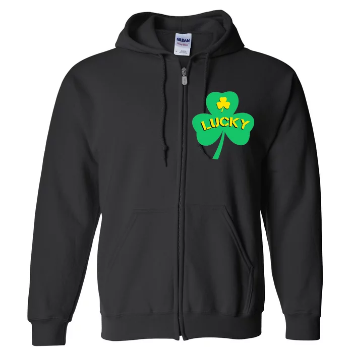 Lucky Shamrock St.Patrick's Day Full Zip Hoodie