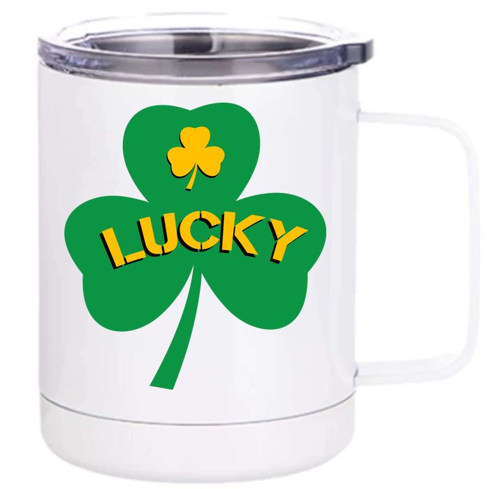 Lucky Shamrock St.Patrick's Day Front & Back 12oz Stainless Steel Tumbler Cup